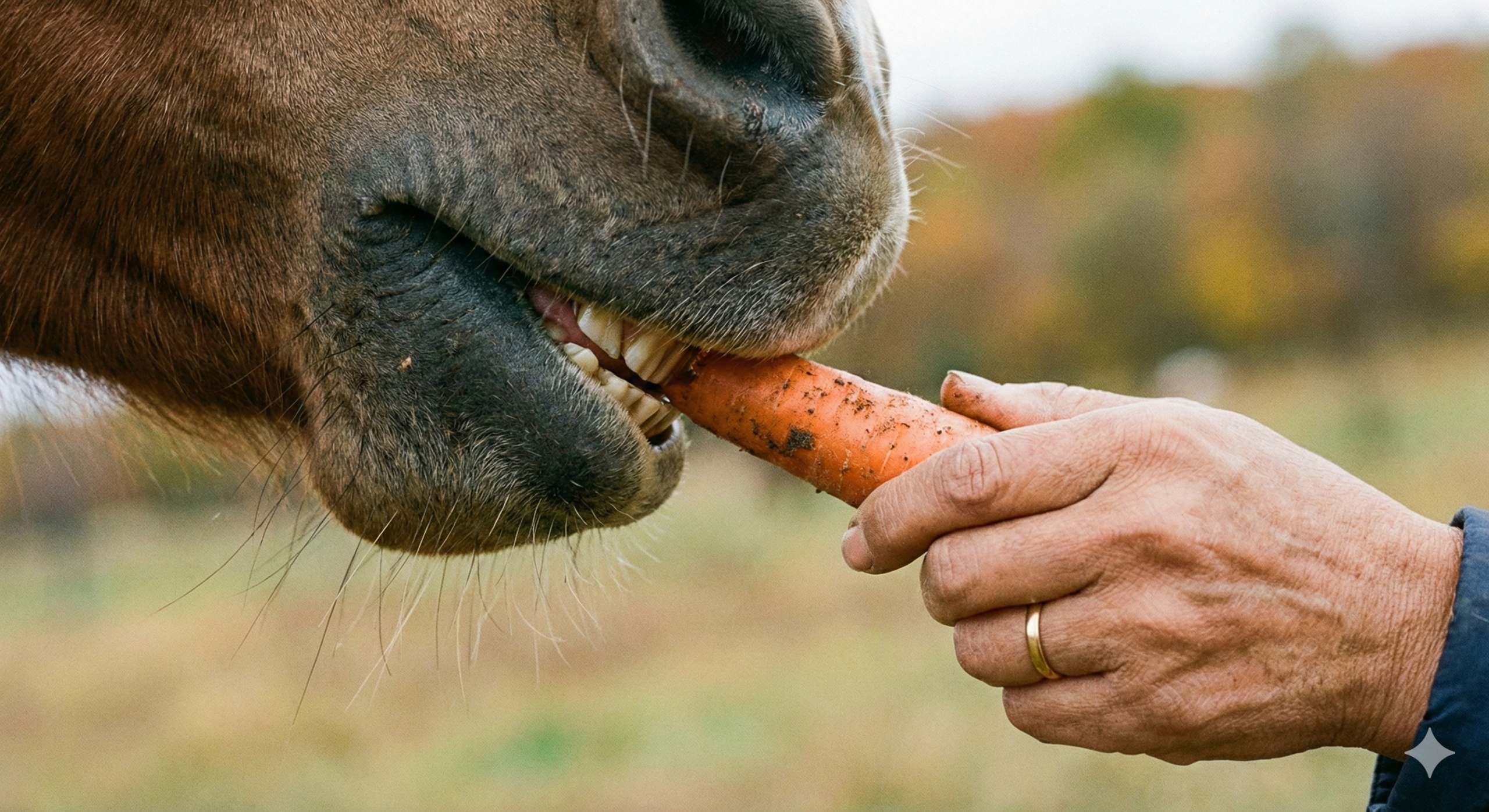 馬ににんじんをあげる体験